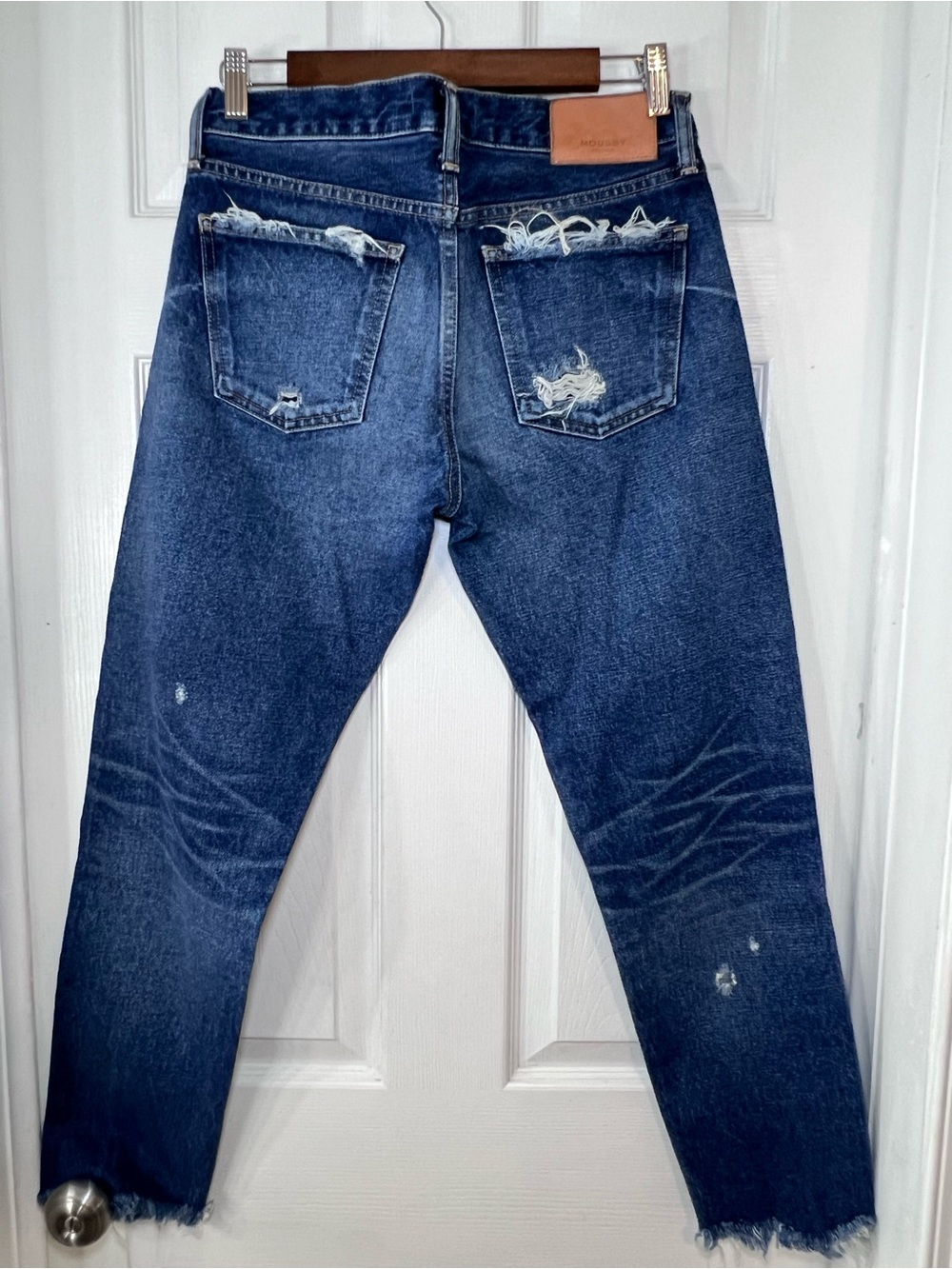 Moussy Vintage Comfort Glendale Skinny Jeans Blue Medium Wash Distressed Size 27 - Picture 5 of 14